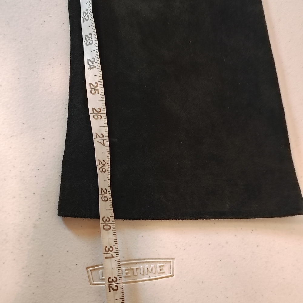 Vintage Newport News Pants Women's Sz 8 Suede Leather Straight Leg Lined Zipper - Picture 5 of 11